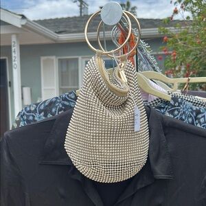 Elegant Gold Beaded Women's Bag